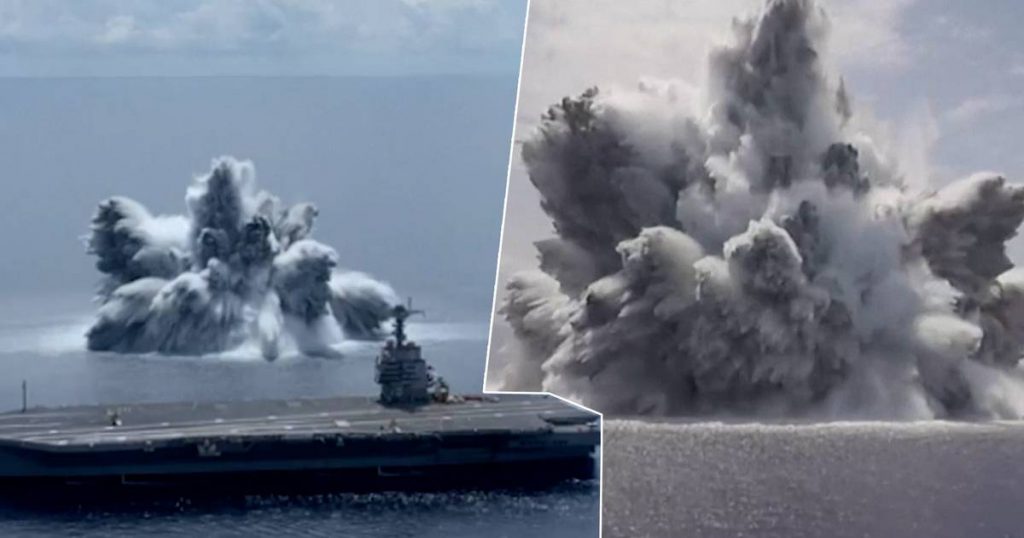 Americans test a new aircraft carrier with huge explosions |  a stranger