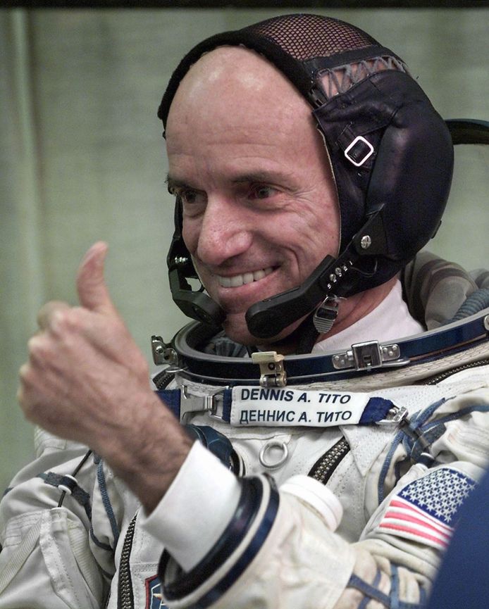 Denis Tito before leaving a tourist space flight in late April 2001.