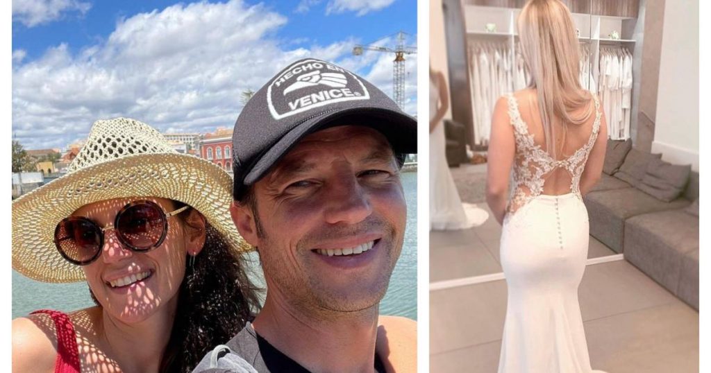 Showbits.  Mathias Coppins takes a picture with his girlfriend for the first time and Laura Likens gives her wedding dress to charity |  showbiz