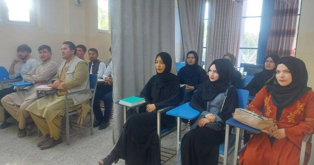 Afghan universities reopen: photos show the curtain separating male and female students |  Abroad