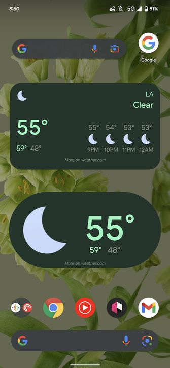 Google Weather Widgets Android 12