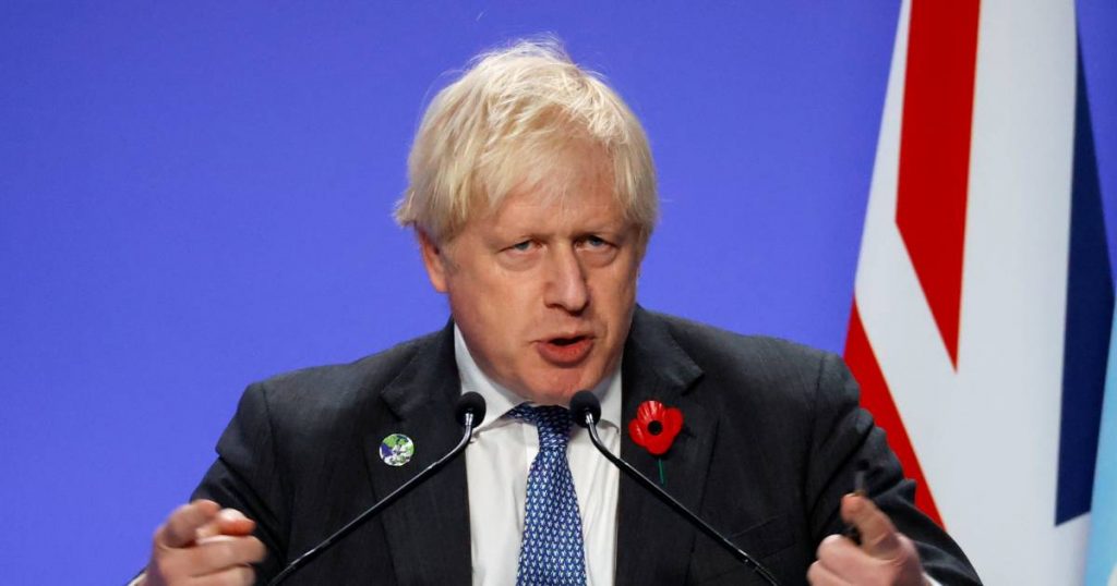 Boris Johnson calls for 'strong initiative' in the fight against global warming, but returns from COP26 after half a day