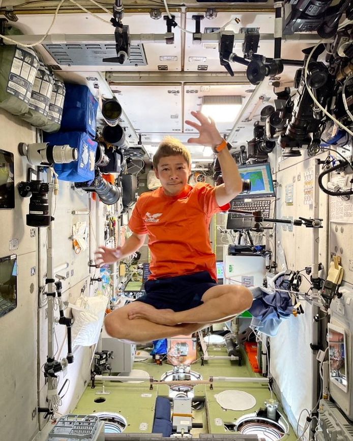 Yusaku Maezawa on the International Space Station.