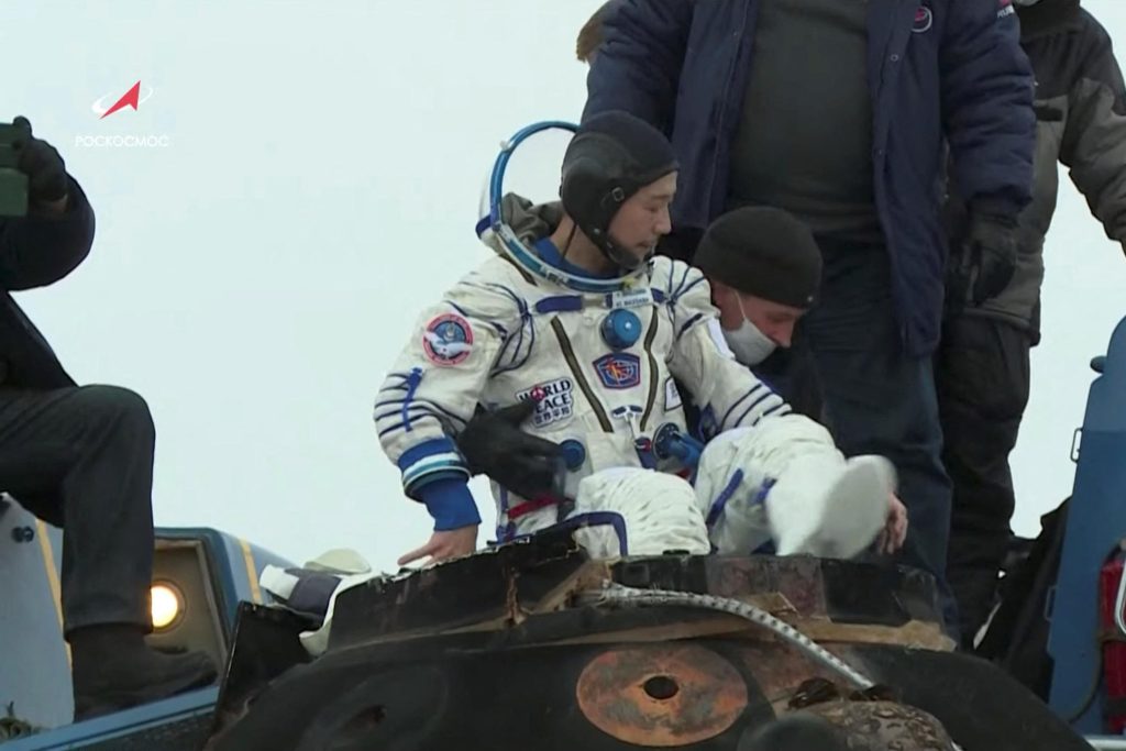 Japanese billionaire lands after space flight to the International Space Station