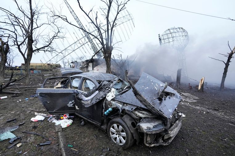 A destroyed radar station near Mariupol, the largest port in southeastern Ukraine.  AP . image