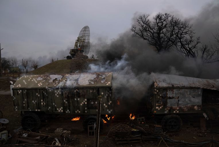 A destroyed radar station near Mariupol, the largest port in southeastern Ukraine.  AP . image