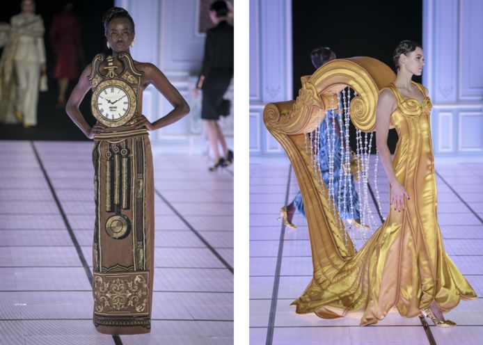 Guitar and clock on the catwalk: the Moschino fashion show is very reminiscent of 