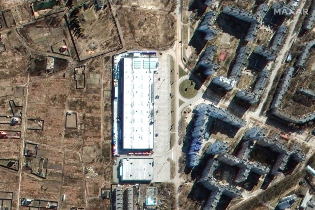 Satellite images show that a Russian convoy stretching tens of kilometers outside Kyiv is taking new positions