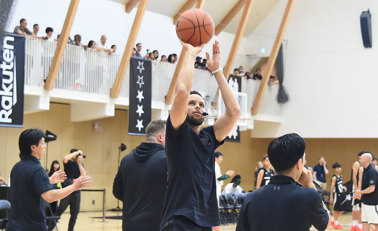 Stephen Curry attends the Underrated Tour at International Christian University in Tokyo on June 23, 2019. Image WireImage