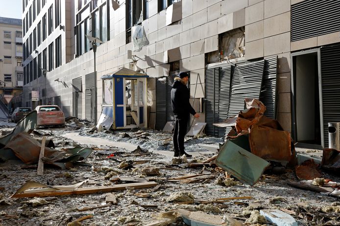 Destruction in Donetsk.