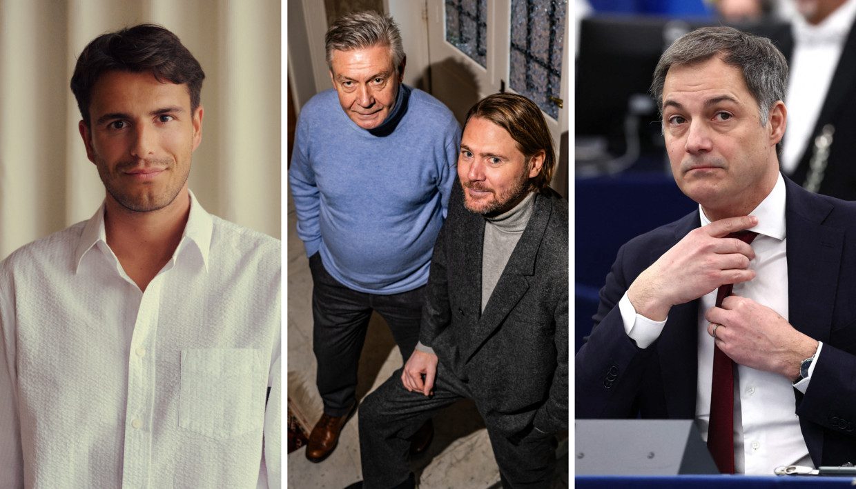 Conner Rousseau, Jean-Jacques de Gucht, and Alexandre De Croo: the new kids in politics.  Image by Damon De Backer/PhotoNews/AFP