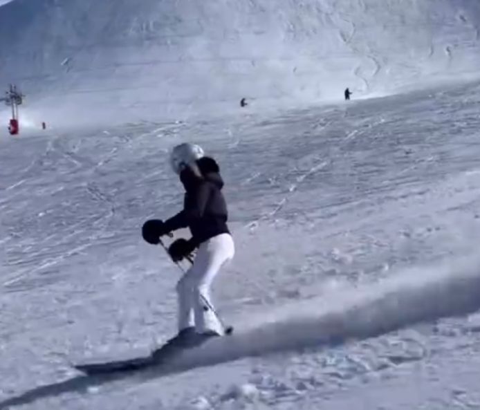Sarah Putemans on the ski slope.