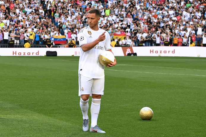 Eden Hazard during his performance at the Bernabéu.