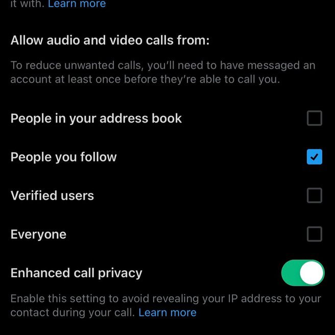 Set up Twitter/X for audio and video calls