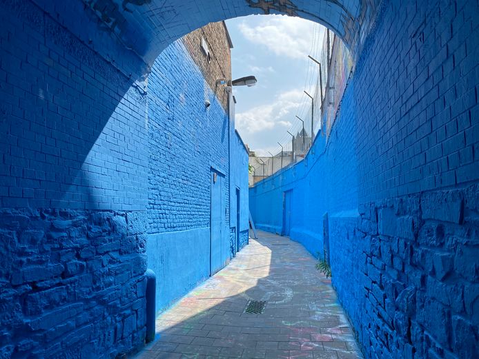 Wallin Street artists painted Ghent's Graffiti Alley just blue.