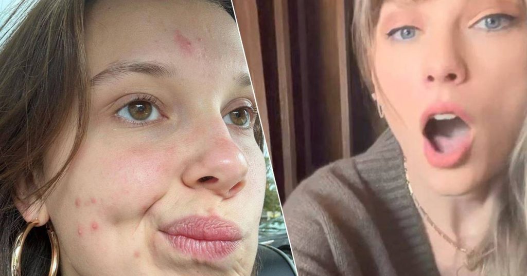 Celebrities 24/7.  Taylor Swift can't believe how well the 'old' hit is doing again and Millie Bobby Brown shows off her acne |  celebrities