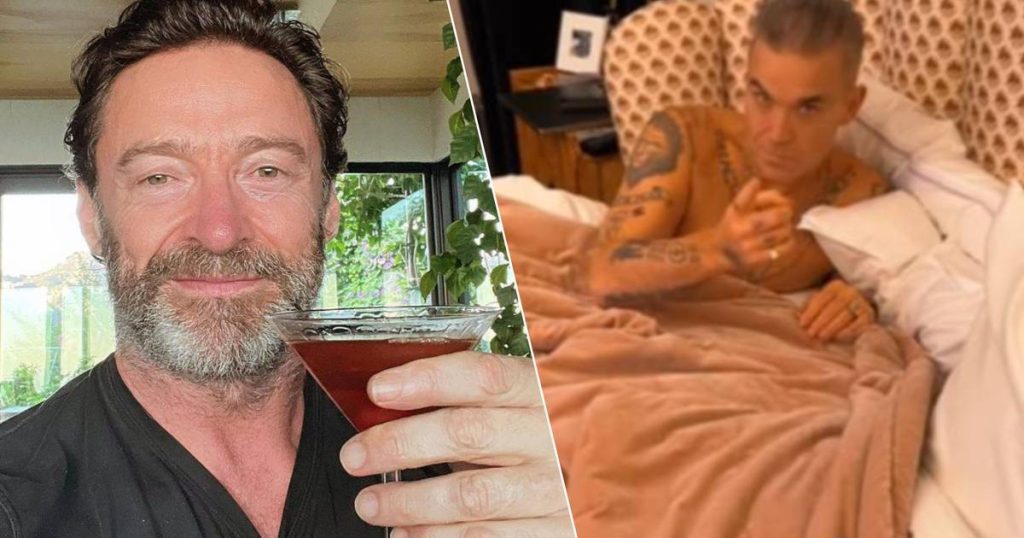 Celebrities 24/7.  Hugh Jackman is enjoying a cocktail and Robbie Williams has a new bed partner |  celebrities