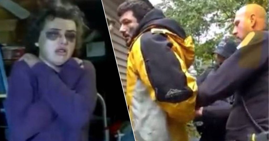 Horrifying body camera footage shows how a beaten woman is freed from the clutches of her kidnapper |  outside