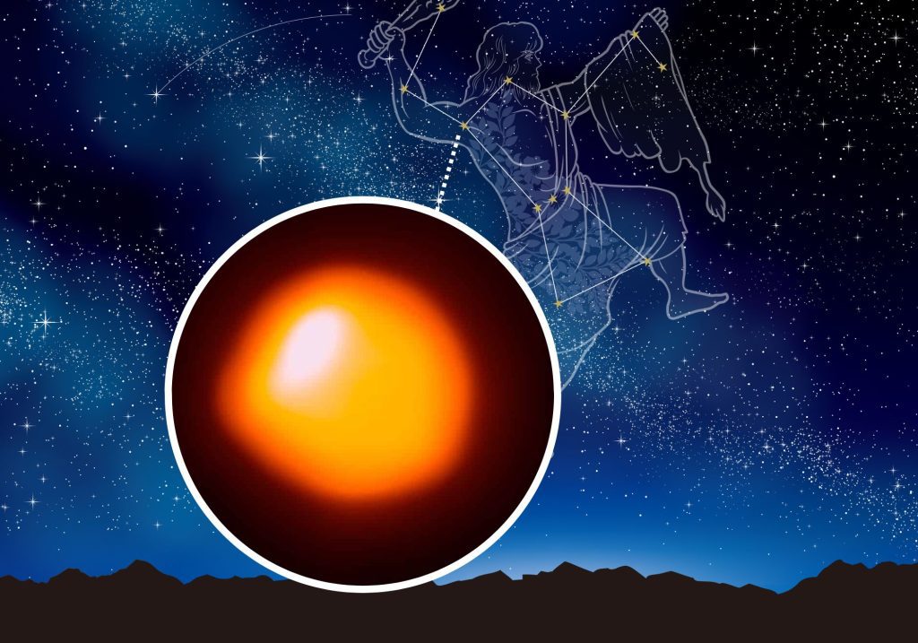 The dying red giant star Betelgeuse will disappear for a few seconds next Tuesday