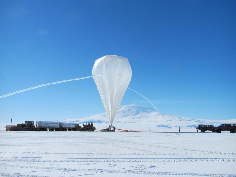 Gusteau, the telescope dangling from a hot air balloon, is almost ready for its space flight
