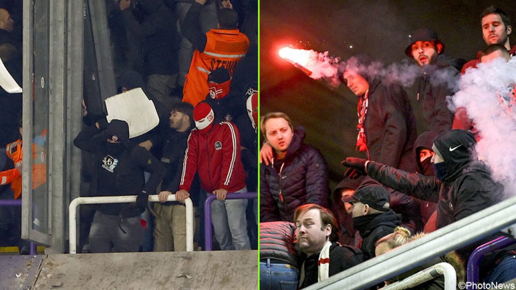 'All hell breaks loose': Watch Anderlecht-Standard go off the rails as fans throw torches and chairs |  Sketch cup
