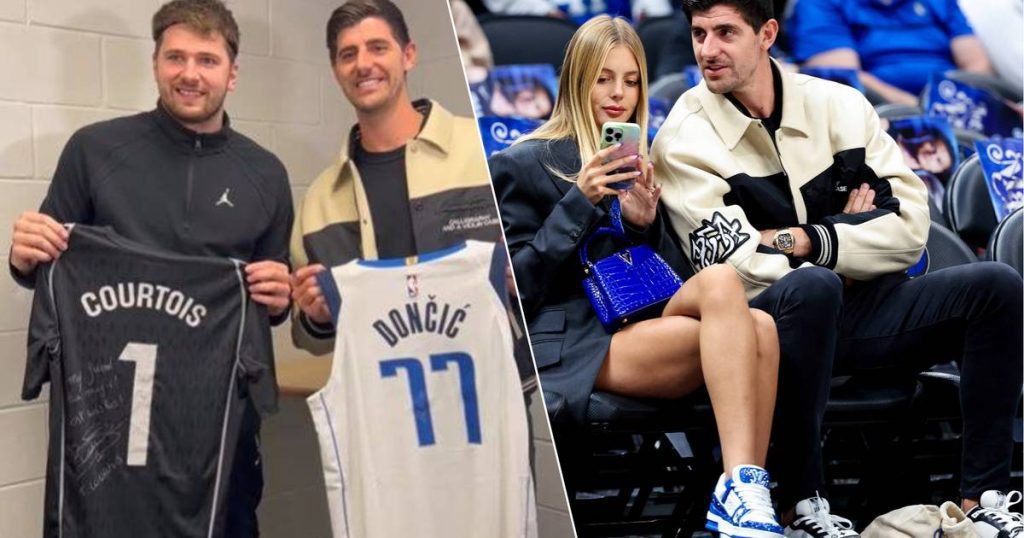 Inter-star jersey swap: Courtois poses after basketball scene in Dallas with NBA star Doncic |  soccer