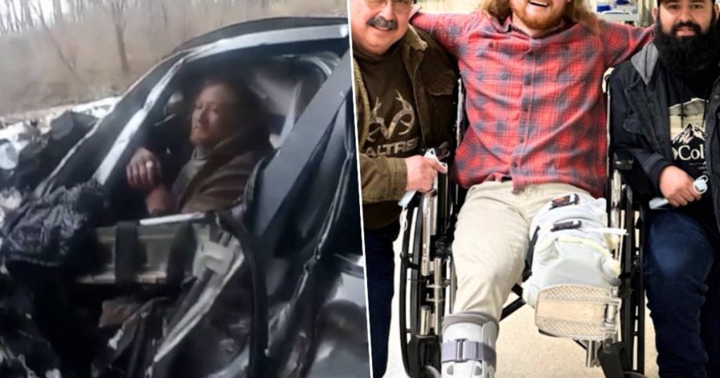 look.  New body camera footage shows the rescue of Matt who was trapped in a car wreck for 6 days and survived rainwater |  outside