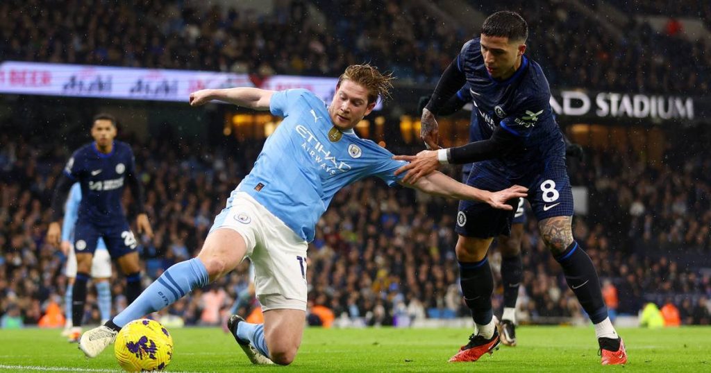 De Bruyne and Doku cannot save Man City from dropping points against Chelsea, and Rodri pulls a late equalizer |  The Red Devils are abroad