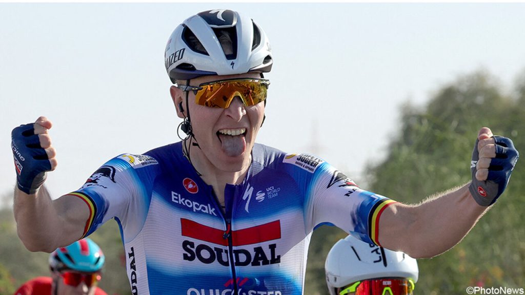 Merlier satisfied with bisnummer on the opening stage of the UAE Tour: “Happy because I now have a great photo finish”