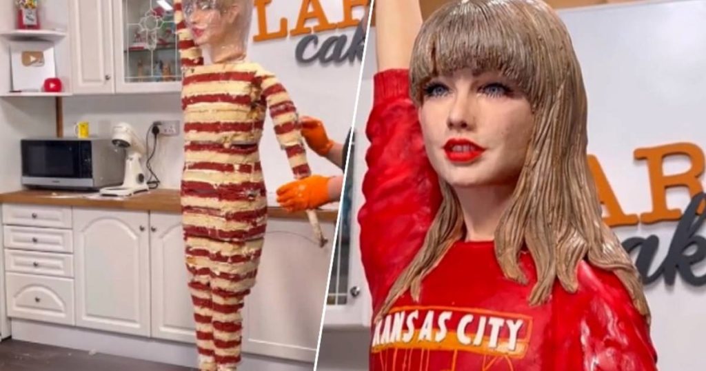 look.  38 hours of work and 130 kilograms of ingredients: British baker makes a life-sized Taylor Swift cake |  celebrities