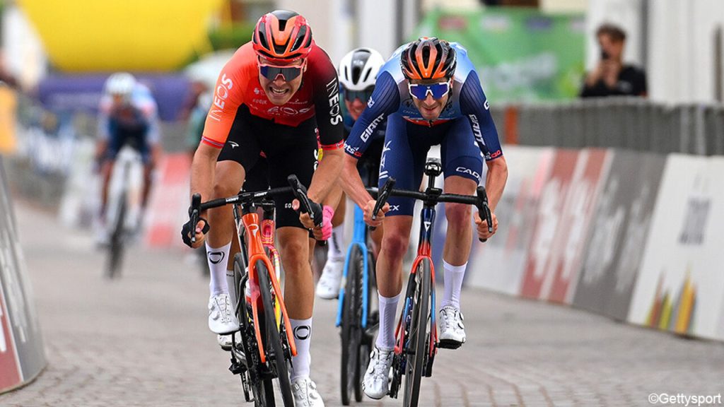 Scratch gone: Tobias Vos scores the first win for the Ineos Grenadiers on the opening stage of the Tour of the Alps