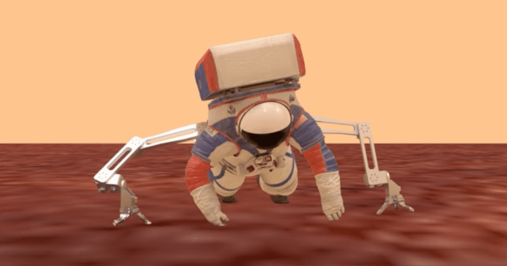 A special backpack gives moonwalkers extra arms